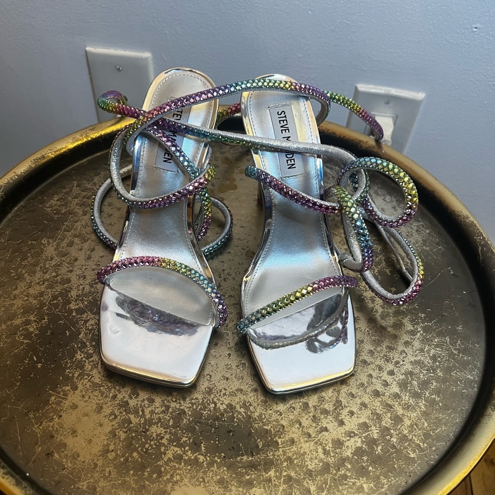 Steve Madden rainbow studded heels
